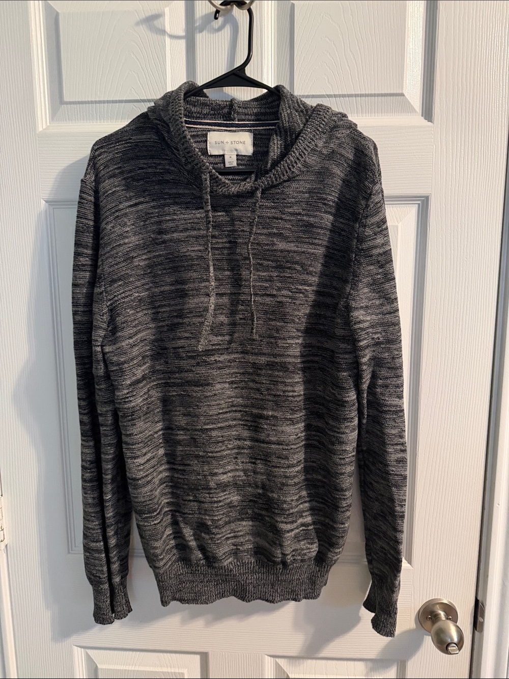 Sun + Stone Men’s Charcoal Marled Crewneck Hoodie Sweater